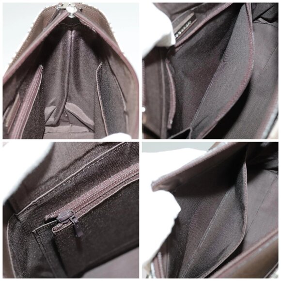 BURBERRY Nova Check Hand Bag Canvas Leather Beige Auth 101313 - Picture 15 of 16